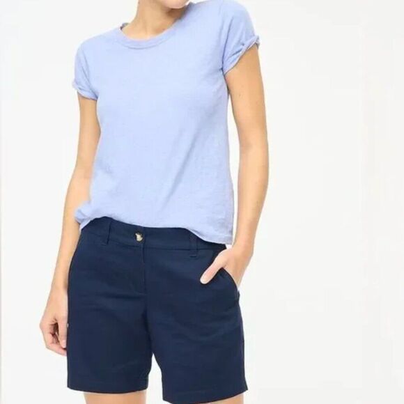 J. Crew Factory bo201 Navy 7" Classic Chino Short For Women EUC - Picture 2 of 9